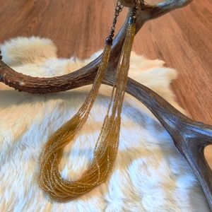 Vintage Golden Seed Bead Necklace